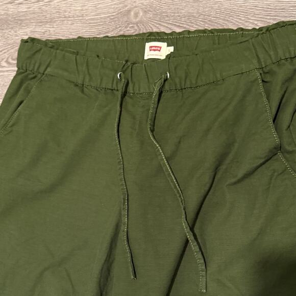 Levis Women Jogger Pants Olive Green Off Duty High Rise Relaxed Large Utility - Picture 4 of 8